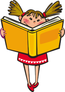 Petite fille avec un livre ouvert