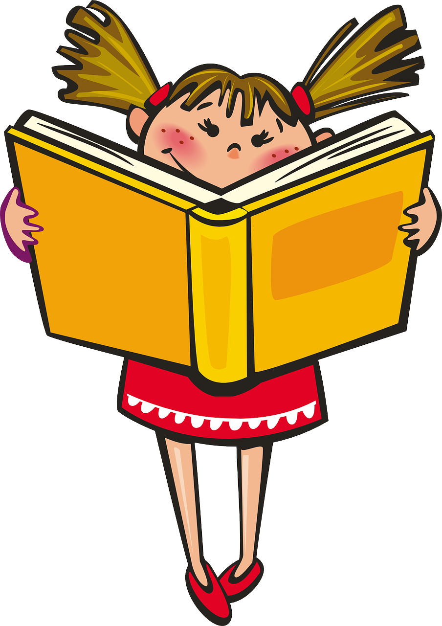 Petite fille avec un livre ouvert